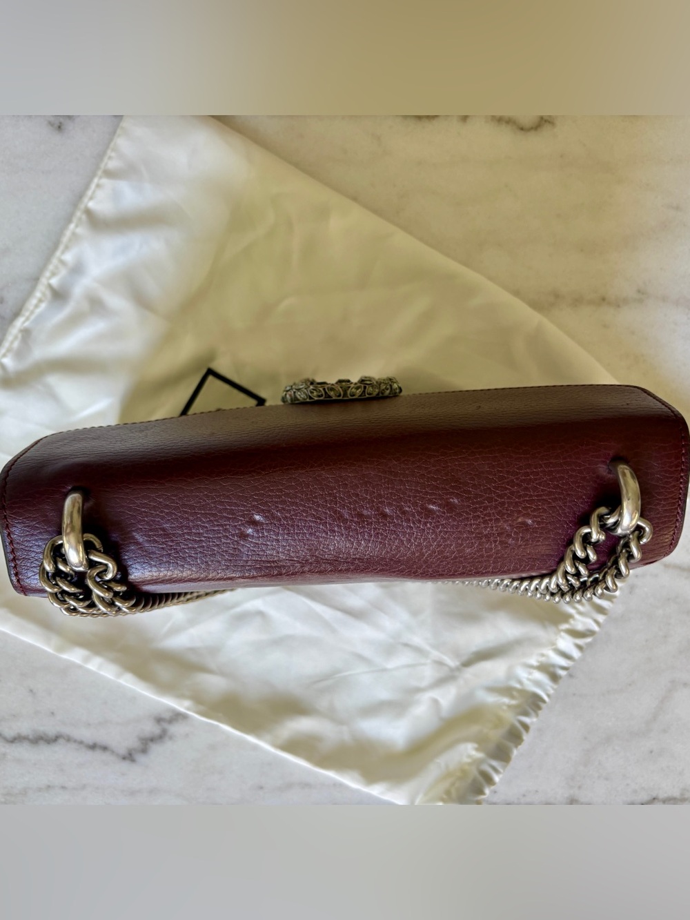 Gucci Dionysus Medium Rare Burgundy Leather Shoulder Bag - Picture 5 of 13